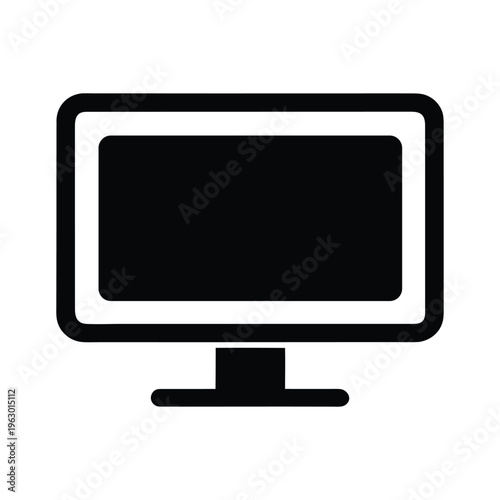 Computer Monitor Outline Vector Icon

