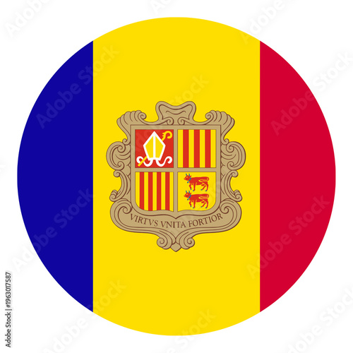 Andorra Flag in Circle Shape