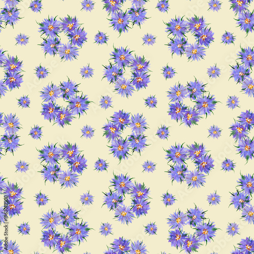 Watercolour floral seamless pattern. Illustration for fabric und textile design, wallpaper, table cloth design, wrapping design.