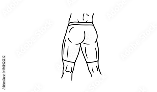 Fitness body lower shape line icon workout health vector illustration