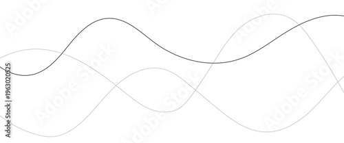 Thin line wavy abstract vector background. Curve wave seamless pattern, curvy long squiggles line. Thin curved wavy lines. Line art striped graphic template. Vector illustration