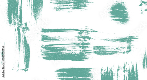 Seamless pattern of rough teal brush strokes on white background with brush stroke