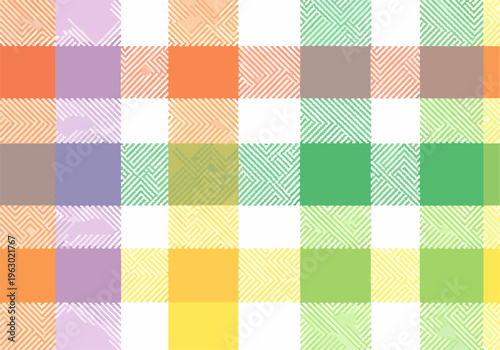 Colorful geometric grid with plaid influence showcasing overlapping translucent stripes and vibrant palette