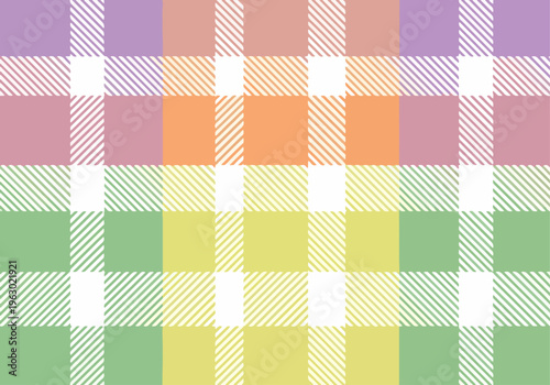 Cheerful spring palette in a structured plaid layout with smooth transitions