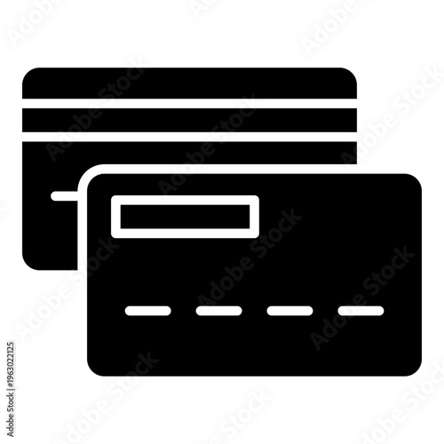 Debit card glyph solid icon