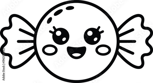 A cute smiling candy character vector illustration designed in a simple kawaii style