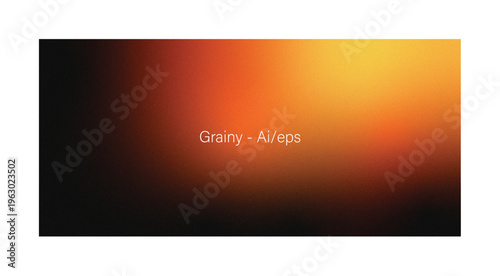 A gradient sunset background featuring the text grainy with ai or eps file format mentioned underneath it