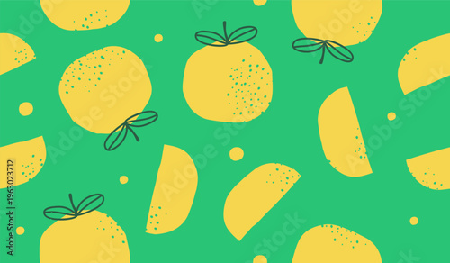 Cute orange fruits pattern background vector design