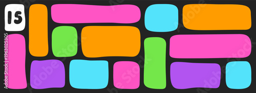 Set of 15 wavy organic shapes.