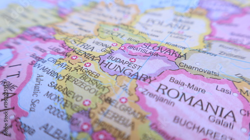 Map of Hungary and surrounding countries