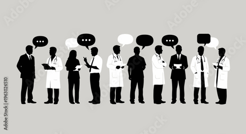 Diverse Group of Medical Professionals in Discussion.