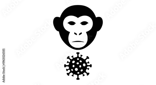 Monkey Virus Icon Symbolizing Disease Outbreak.