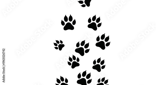 Paw Prints Trail Animal Tracks Footprints Vector Graphic.