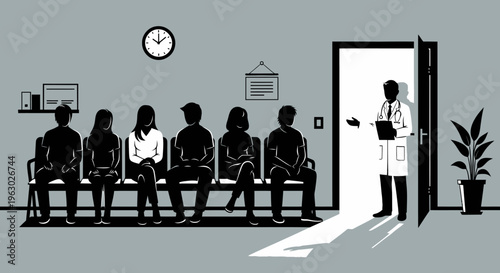 Doctor Calling Patients from Waiting Room.