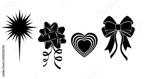 Collection of Black Graphic Elements for Design.