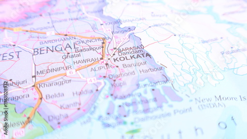 Kolkata and West Bengal on a Map of India