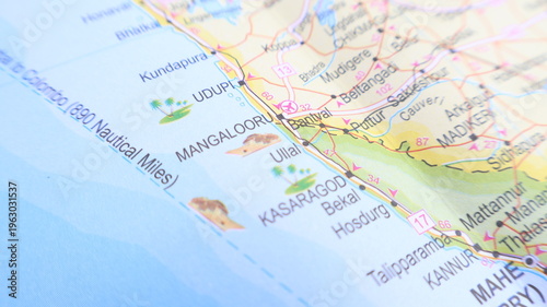 Map of Coastal Karnataka, India, Travel Destination