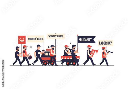 Labor Day Parade Celebrating Workers Rights and Solidarity.