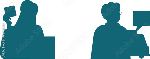 Two people engaged in a virtual meeting using different devices for communication and collaboration purposes