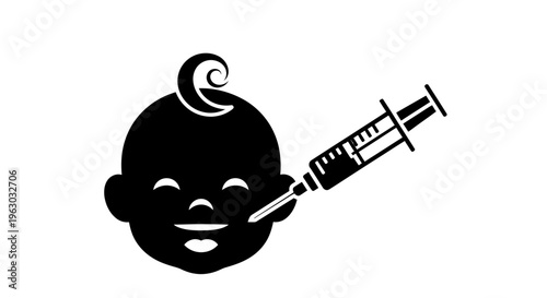 Baby Vaccination Icon Symbolizing Health and Protection.