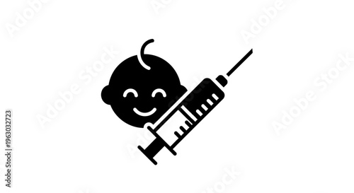 Baby Vaccination Syringe Icon Medical Health Care.