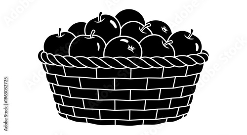 Basket of Fresh Apples Illustration.