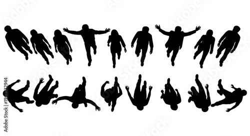 Collection of Silhouettes of People in Various Poses.
