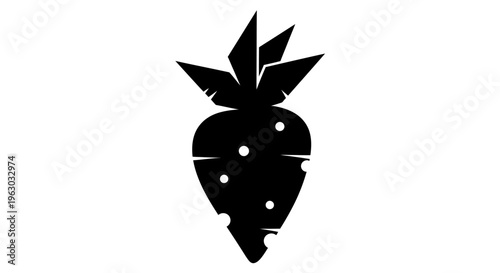 Creative Carrot Silhouette with Cheese Holes.