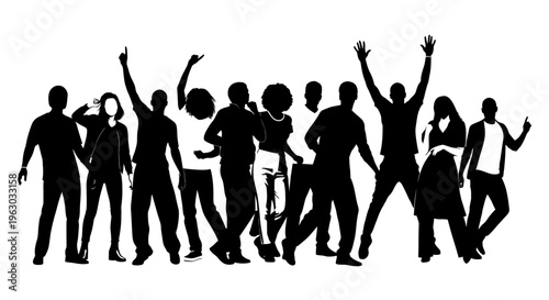 Diverse Group of People Celebrating and Dancing Together.