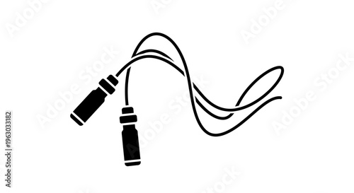 Simple Black Silhouette of a Jump Rope.