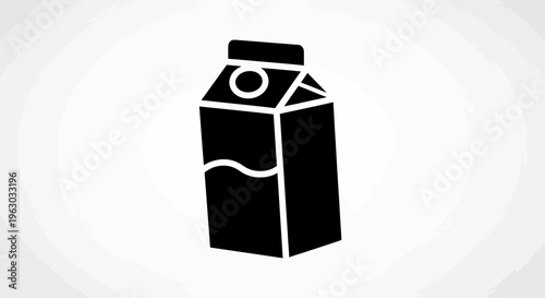 Black Silhouette of a Milk Carton Container.