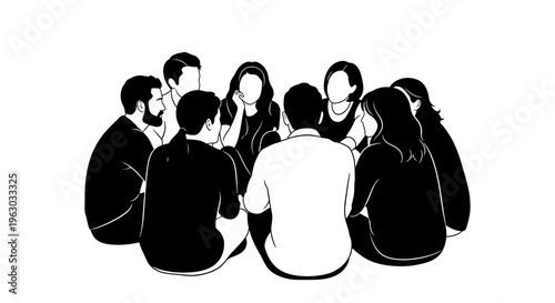 Diverse group of people sitting in a circle discussing ideas.