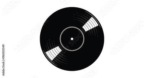 Black vinyl record with label detail a striking silhouette
