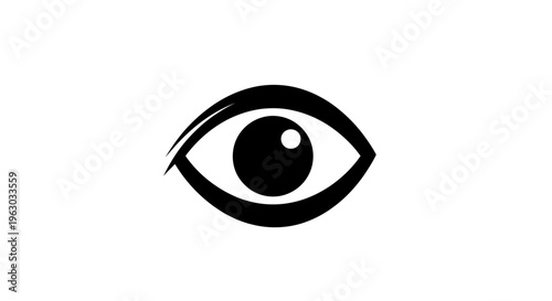 Stylized Black Eye Icon Symbolizing Vision and Focus.