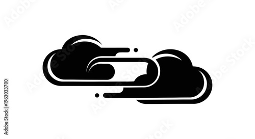 Cloud data transfer icon with link symbol.