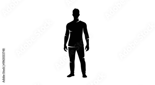 Silhouette of a Man Standing Confidently.
