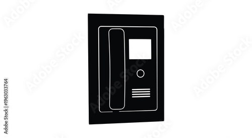 Black intercom system displayed on a white background a striking silhouette