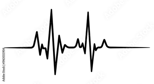 Electrocardiogram Heartbeat Line Graph Medical Symbol.