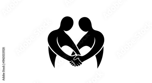 Two Silhouetted Figures Shaking Hands in Unity.
