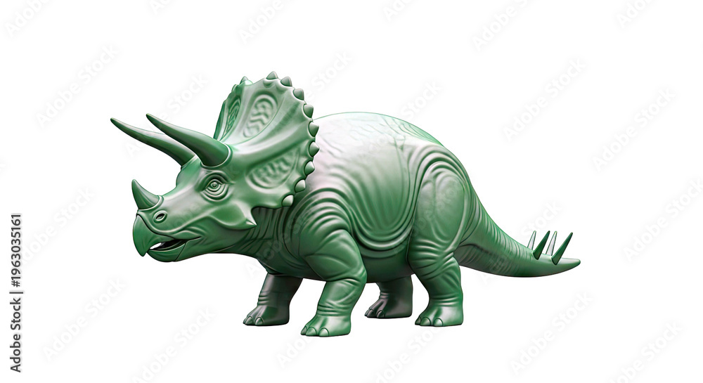 Fototapeta premium Green Triceratops Dinosaur Model
