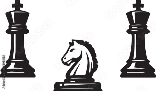 Two kings and one knight Vector, illustration