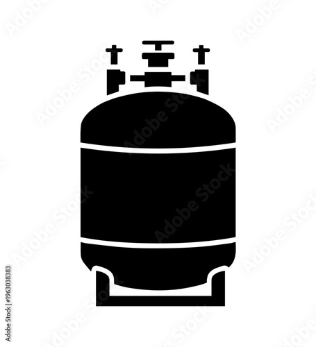 Industrial Gas Tank Silhouette Vector Icon for Pressure Vessel Storage Chemical Plant and Fuel Energy Industry Design Element