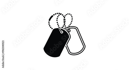 Dog tags, metal identification tags, military dog tags, blank dog tags isolated on White Background