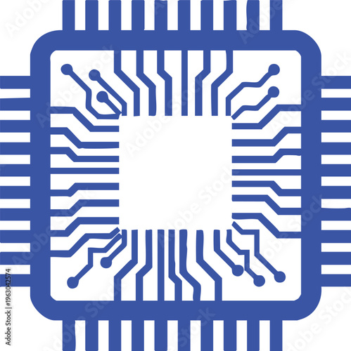 intricate design of an integrated circuit showcasing the complex pathways and connections within a microprocessor chip layout