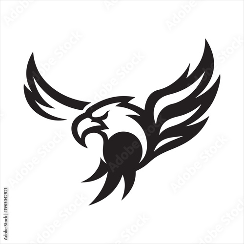 majestic eagle vector silhouette clip art logo design illustration
