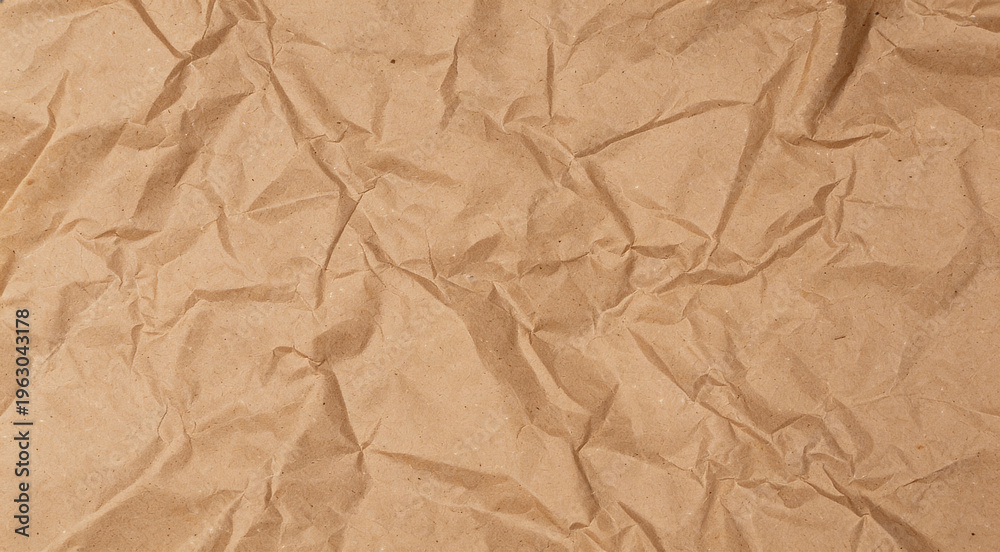 Obraz premium Crumpled Rough Texture of Brown Kraft Paper Background Surface