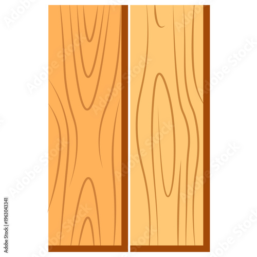Two light brown wooden planks, construction material, natural wood, building resource, organic.