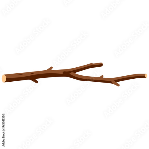 Dry brown twig branch, natural plant part, forest element, organic material, garden decoration.