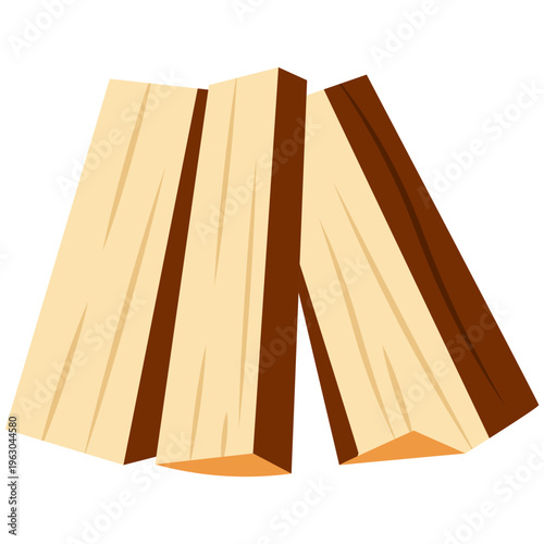 Wooden planks or boards in various tones ideal for construction graphics, building materials, and lumber illustrations with flat vector style.
