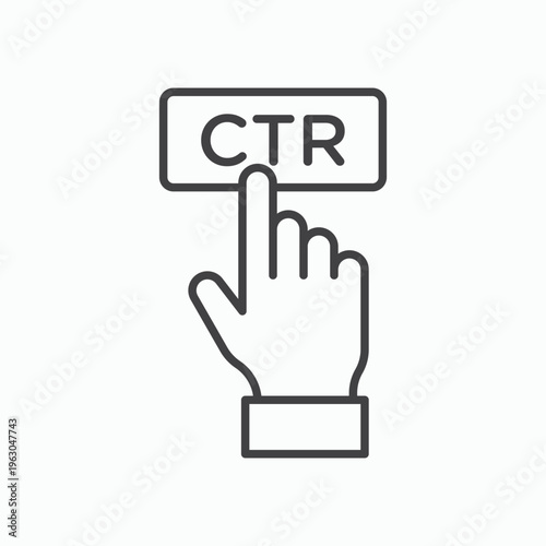 CTR icon design element isolated on white for web